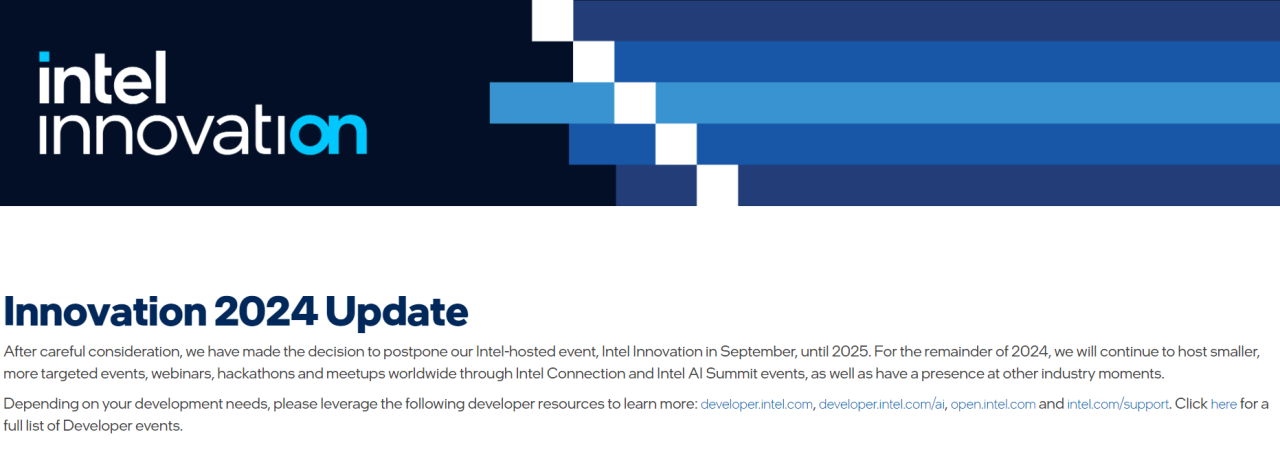 Intel Innovation 2024 Ditunda