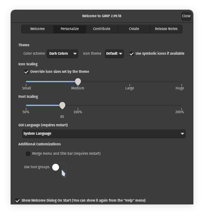 GIMP 3.0 Segera Dirilis, Bawa Rangkaian Fitur Baru 5 gimp welcome screen personalisations