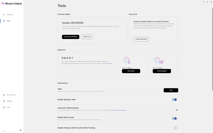 Software Western Digital Dashboard dari WD Blue SN580 NVMe SSD