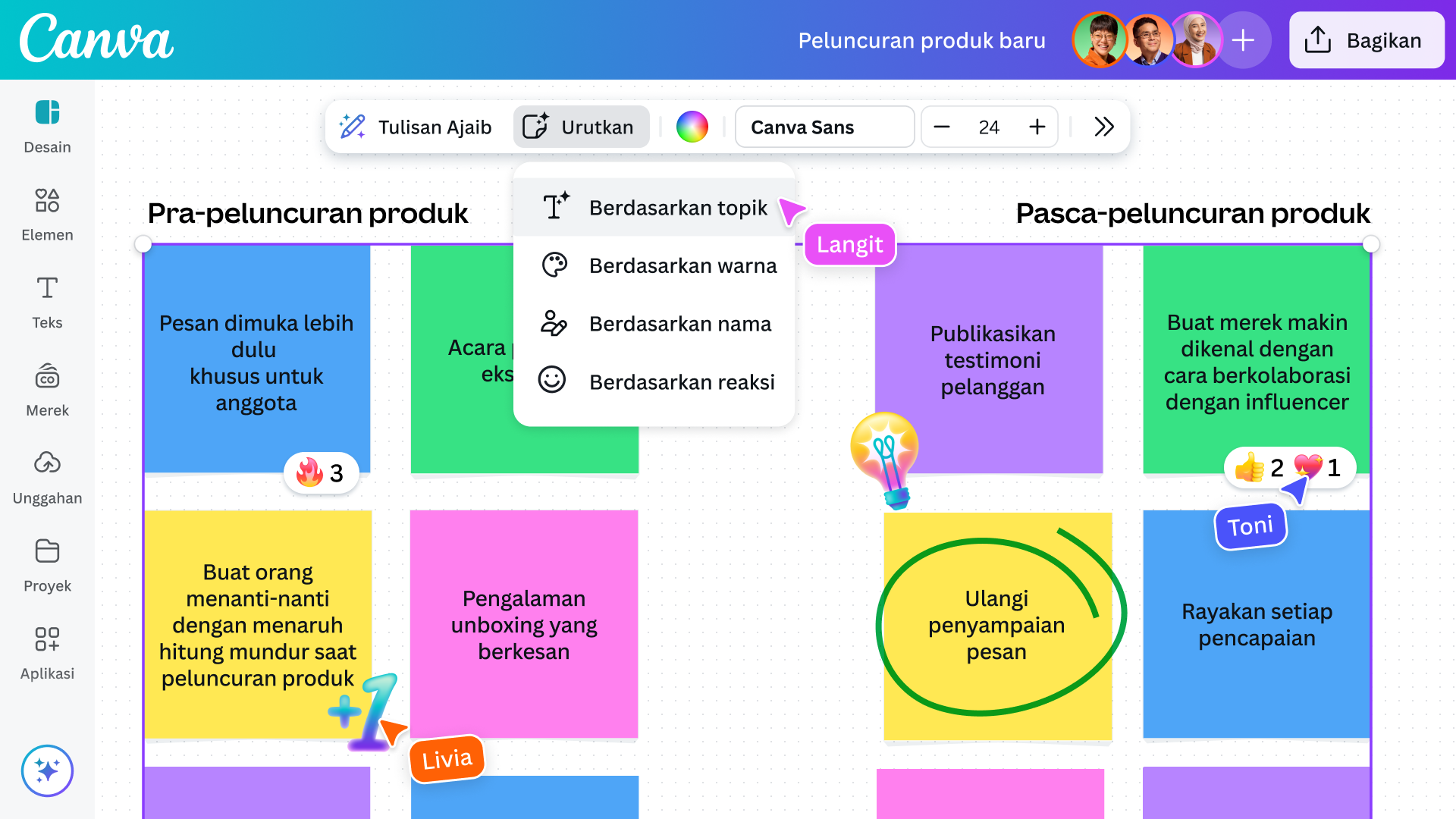 Direct Release: Canva Memperkuat Upaya AI dengan Peluncuran Lab Imajinasi (Dream Lab) dan Serangkaian Peningkatan Besar di Rangkaian Aplikasi Visual (Visual Suite) 2 DRPT24 Product Creative Toolkit Whiteboards Sort id ID