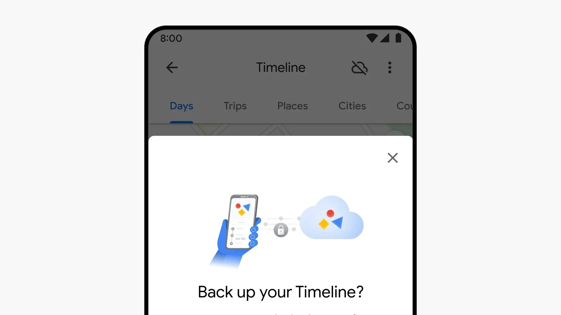 google maps timeline