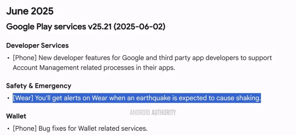 wearOS Fitur Deteksi Gempa