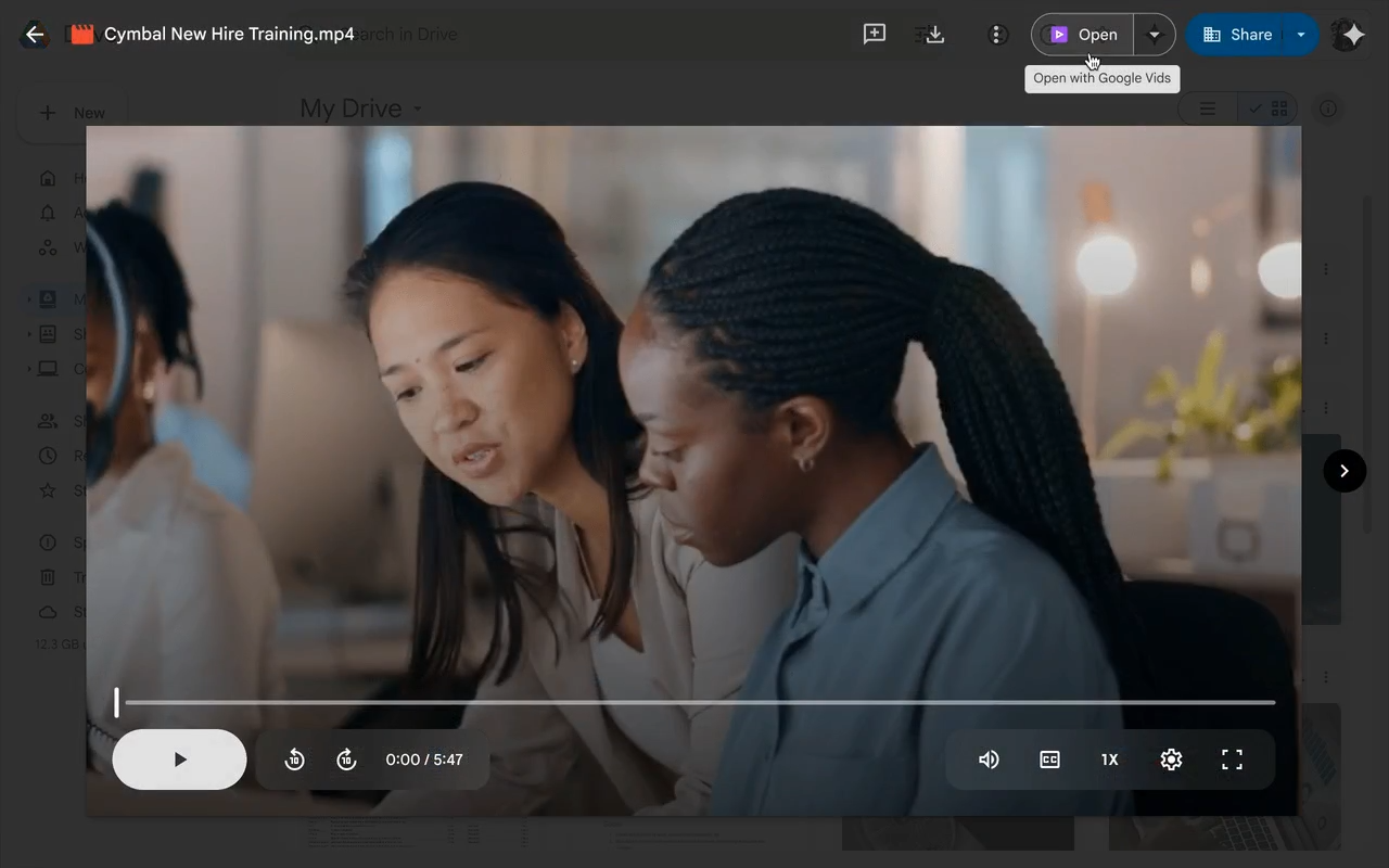 Googel Vids di Google Drive