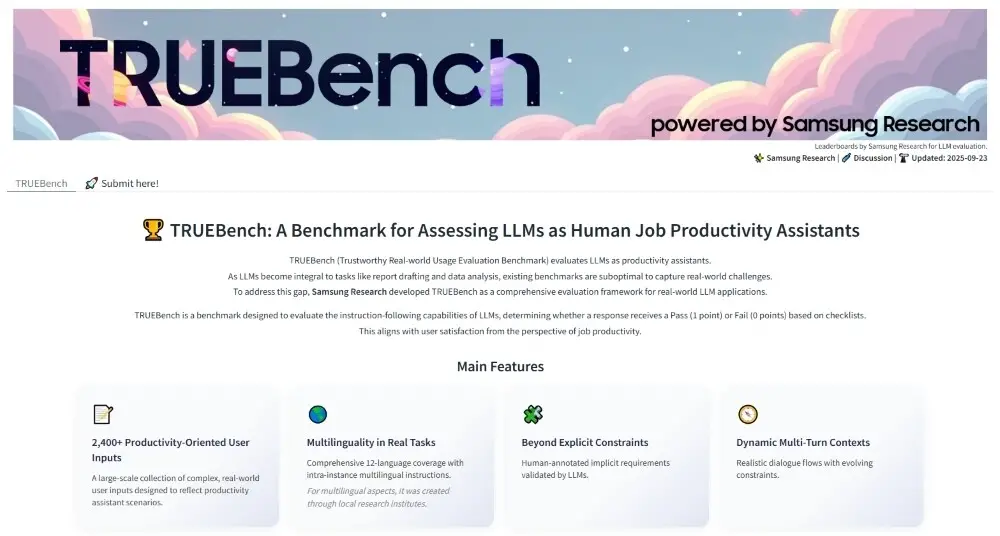 Benchmark AI Samsung TrueBench
