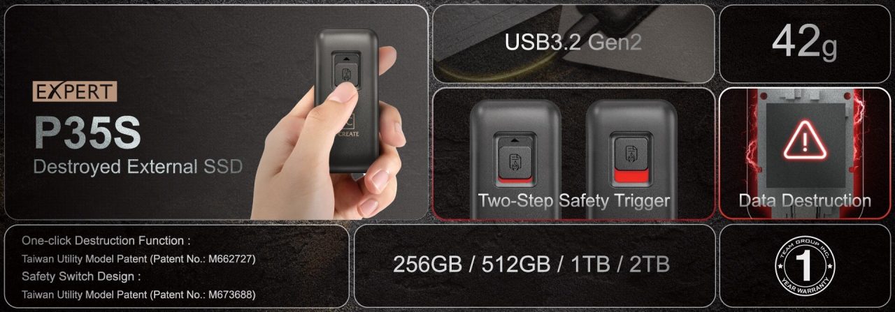 Team Group Bikin SSD Eksternal Dengan Fitur Self-Destruct ! 2 SSD Eksternal Self-Destruct