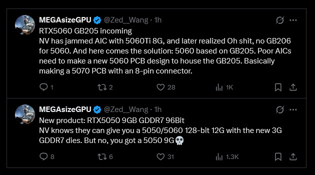 NVIDIA RTX 5050 VRAM 9GB
