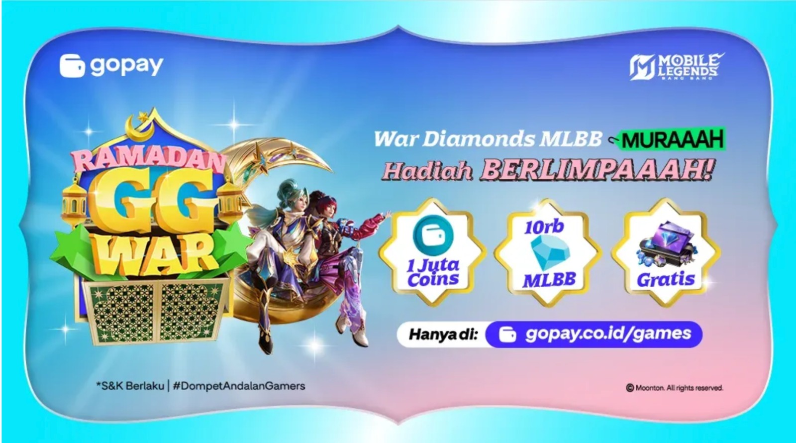 Ramadan GG War Mobile Legends: Bang Bang: Cara Dapat WDP Harga Rp1 dan Kesempatan Menang 10.000 Diamonds! 14 abd6ec9ec8b3e4df949ada8a73980c1b