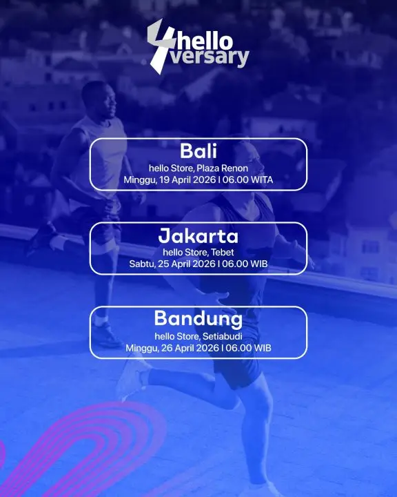 Rayakan HUT ke-4, hello Store Hadirkan Promo Spesial dan 5K Fun Run di Tiga Kota 2 hello store