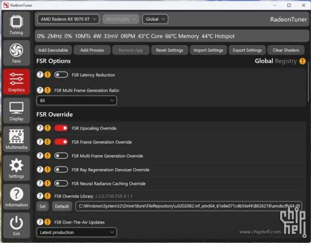 AMD Diam-diam Tambah Dukungan Multi Frame Generation 8x di Driver Radeon Terbaru 3 AMD Radeon GPU Driver FSR MFG 8x Multi Frame Generation Ray Regeneration Neural Radiance Caching 1