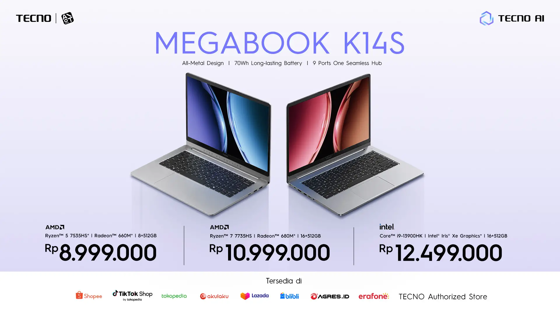 TECNO MEGABOOK K14S Meluncur: Prosesor Hingga Core i9-13900K, Punya 9 Port Bawaan 7 TECNO MEGABOOK K14S