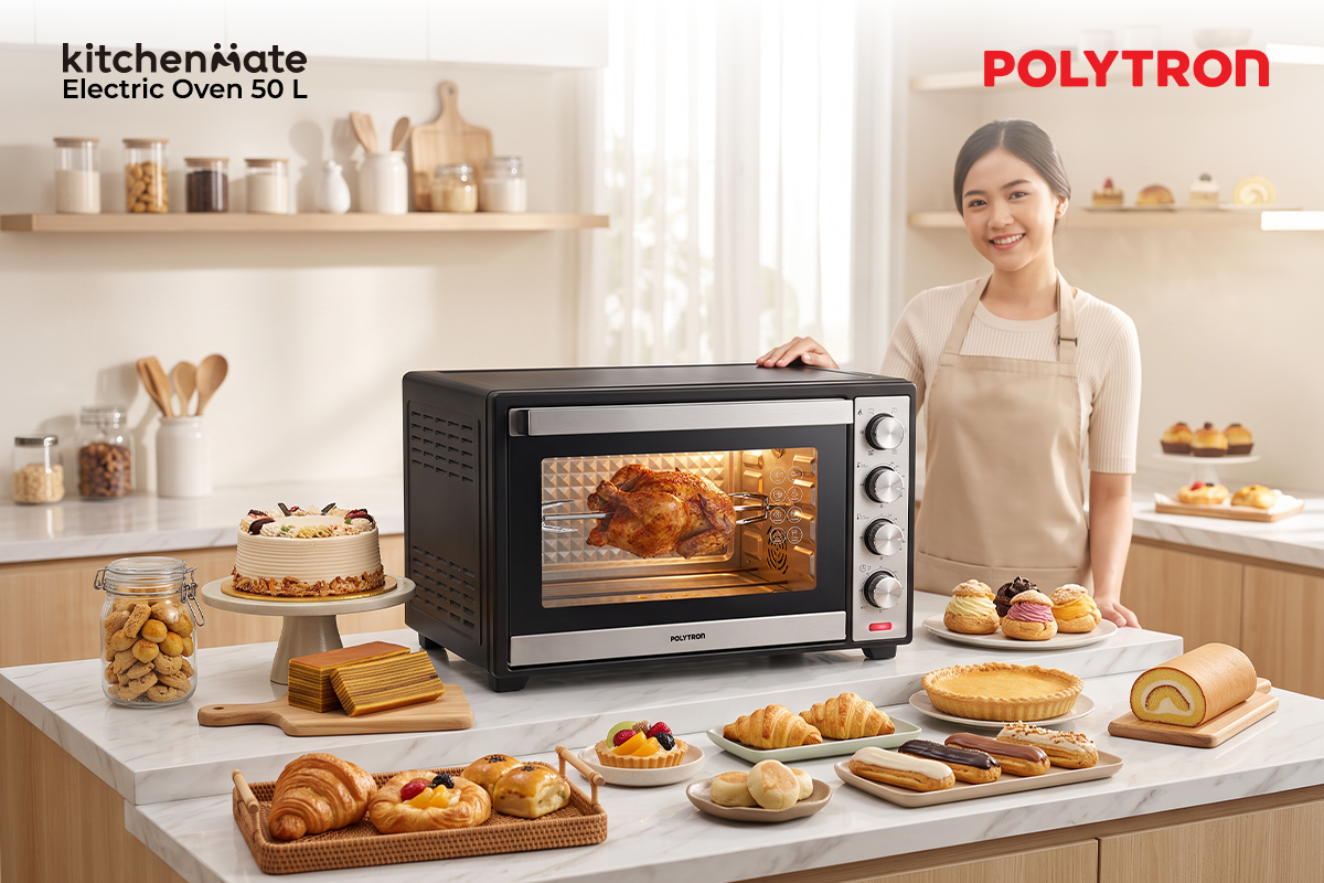 Polytron KitchenMate PEO 50B1X Resmi Meluncur, Oven 50 Liter dengan Daya Start 675W untuk UMKM 3 Polytron Oven 50L